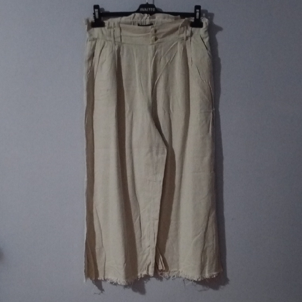 Rewash Cream Wide-Leg Chinos